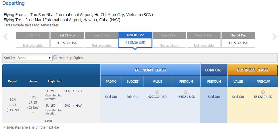 Vé máy bay đi Cuba bao nhiêu tiền