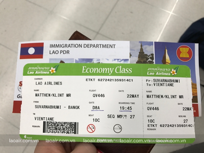 Mặt vé Lao Airlines