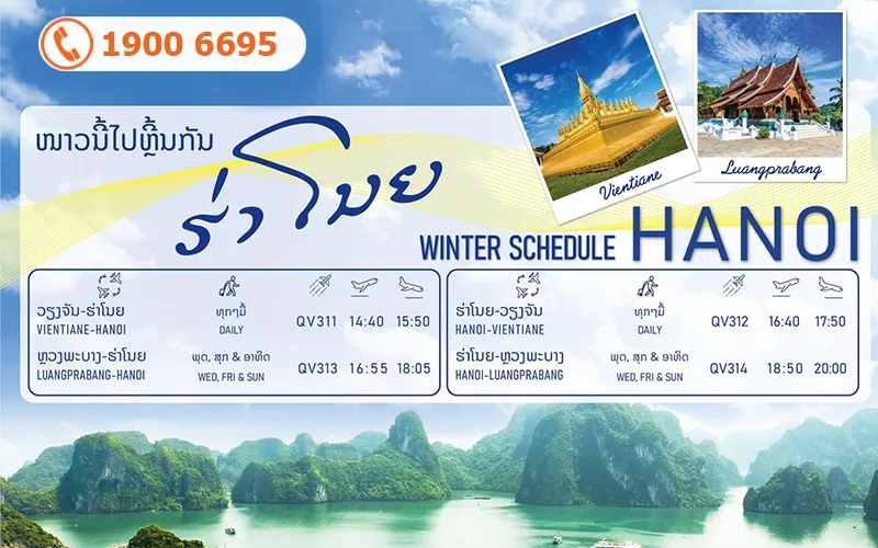 Lao Airlines khai thác lại các chuyến bay từ Hà Nội đi Lào