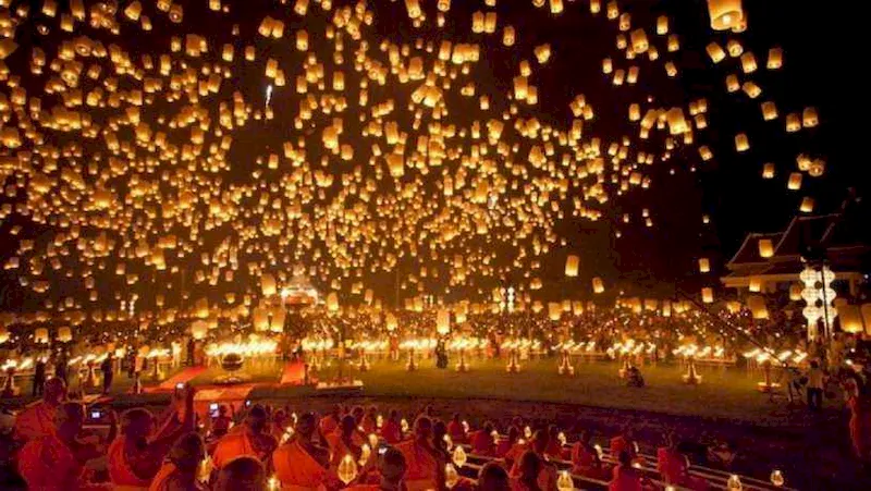 Lễ hội thả đèn trời ở Chiang Mai Thái Lan nổi tiếng