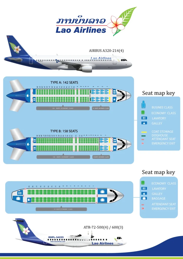 Sơ đồ ghế ngồi máy bay Lao Airlines